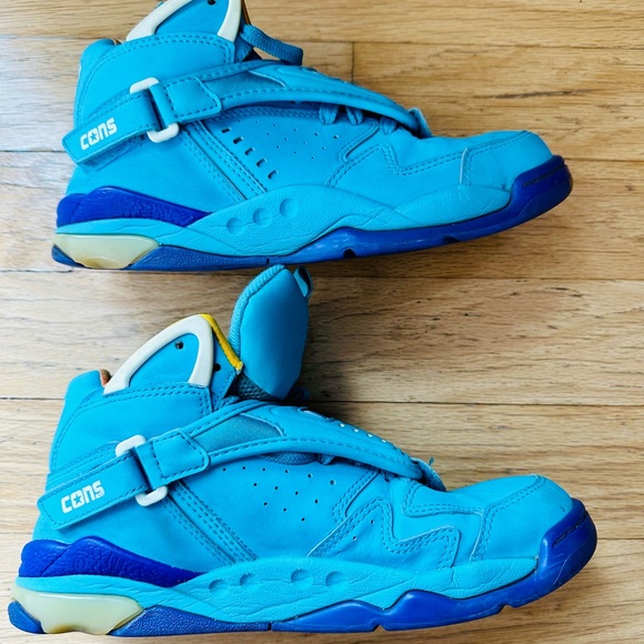 CONS CONVERSE AEROJAM Larry Johnson Hornets Basketball Shoe Size 7 Blue - Picture 6 of 7